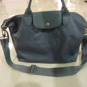 LONGCHAMP Tote Bag Le Pliage Neo 2WAY Lightweight Blue w/ shoulder strap